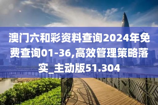 澳门六和彩资料查询2024年免费查询01-36,高效管理策略落实_主动版51.304