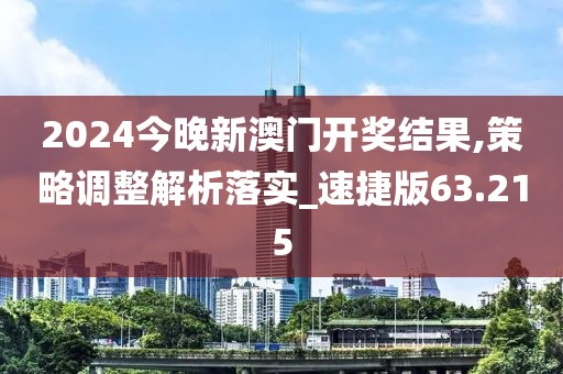 2024今晚新澳门开奖结果,策略调整解析落实_速捷版63.215