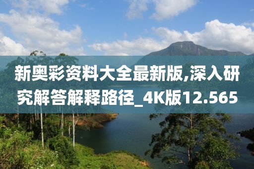 新奥彩资料大全最新版,深入研究解答解释路径_4K版12.565