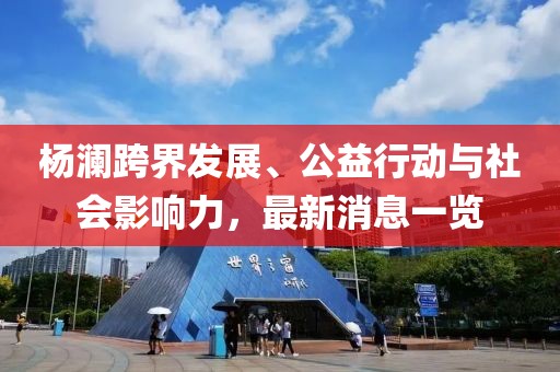 杨澜跨界发展、公益行动与社会影响力，最新消息一览