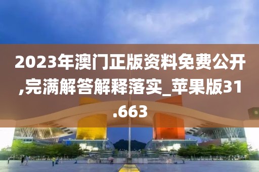 2023年澳门正版资料免费公开,完满解答解释落实_苹果版31.663