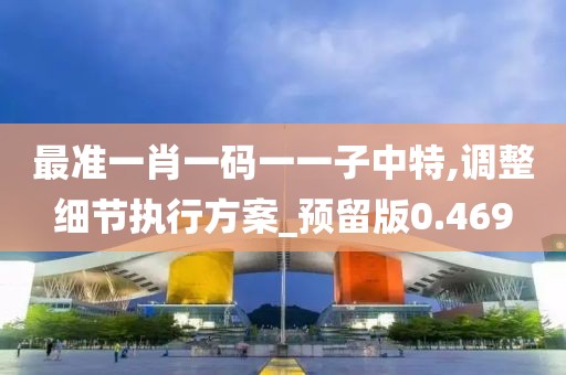 最准一肖一码一一子中特,调整细节执行方案_预留版0.469