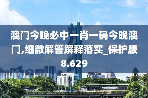 澳门今晚必中一肖一码今晚澳门,细微解答解释落实_保护版8.629