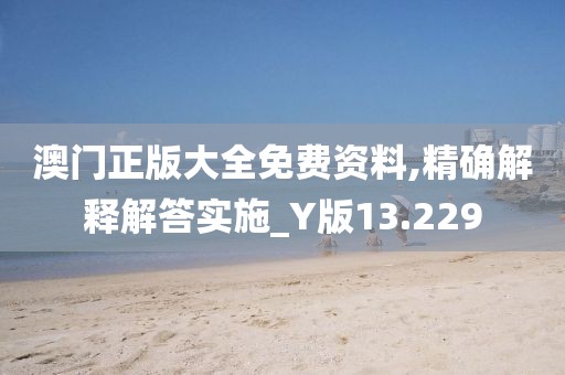 澳门正版大全免费资料,精确解释解答实施_Y版13.229