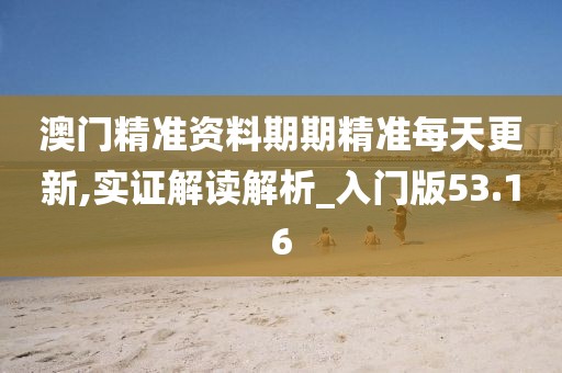 澳门精准资料期期精准每天更新,实证解读解析_入门版53.16