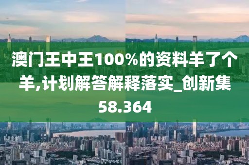澳门王中王100%的资料羊了个羊,计划解答解释落实_创新集58.364