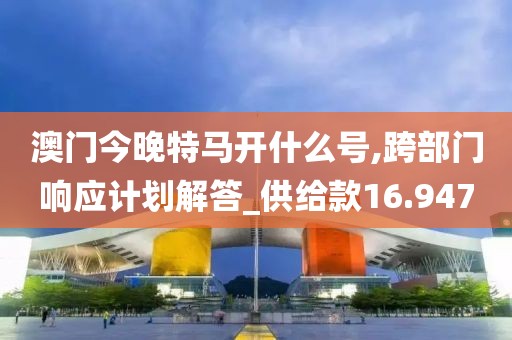 澳门今晚特马开什么号,跨部门响应计划解答_供给款16.947