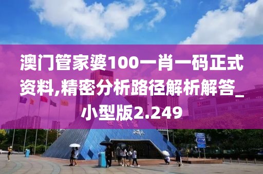 澳门管家婆100一肖一码正式资料,精密分析路径解析解答_小型版2.249