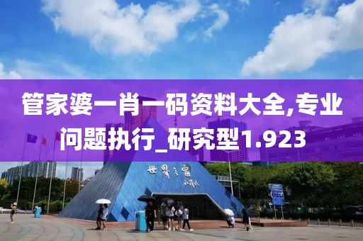 管家婆一肖一码资料大全,专业问题执行_研究型1.923
