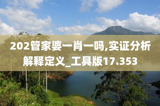 202管家婆一肖一吗,实证分析解释定义_工具版17.353