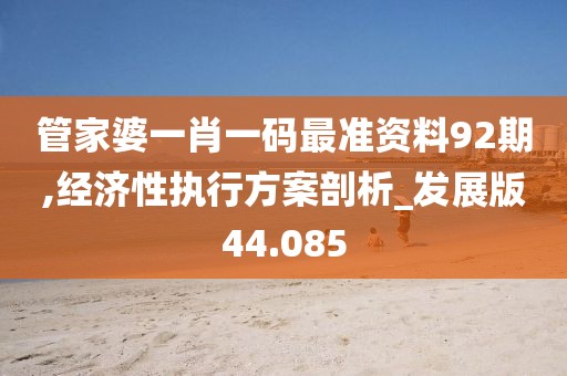 管家婆一肖一码最准资料92期,经济性执行方案剖析_发展版44.085
