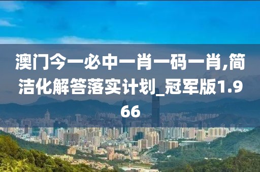 澳门今一必中一肖一码一肖,简洁化解答落实计划_冠军版1.966