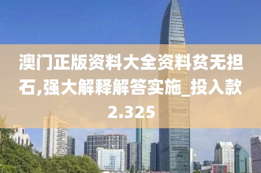 澳门正版资料大全资料贫无担石,强大解释解答实施_投入款2.325