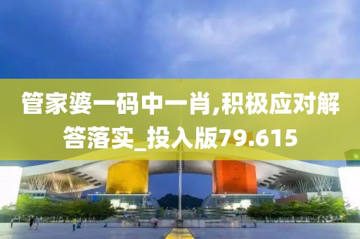 管家婆一码中一肖,积极应对解答落实_投入版79.615