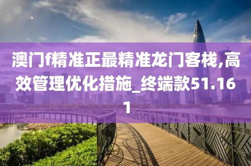 澳门f精准正最精准龙门客栈,高效管理优化措施_终端款51.161