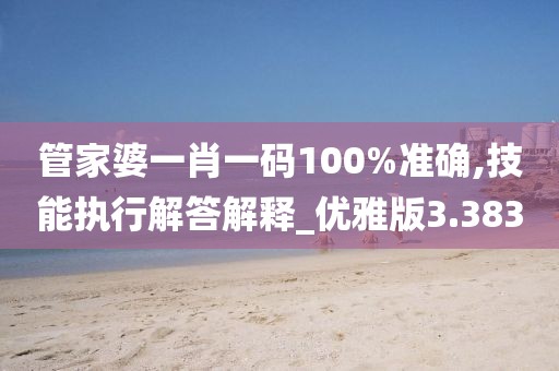 管家婆一肖一码100%准确,技能执行解答解释_优雅版3.383