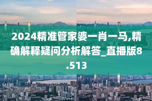 2024精准管家婆一肖一马,精确解释疑问分析解答_直播版8.513