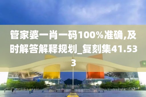管家婆一肖一码100%准确,及时解答解释规划_复刻集41.533