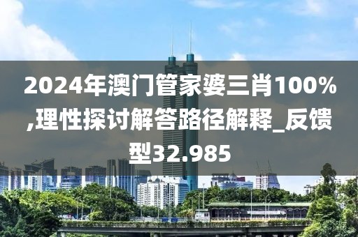 2024年澳门管家婆三肖100%,理性探讨解答路径解释_反馈型32.985