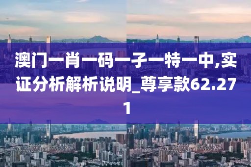 澳门一肖一码一孑一特一中,实证分析解析说明_尊享款62.271