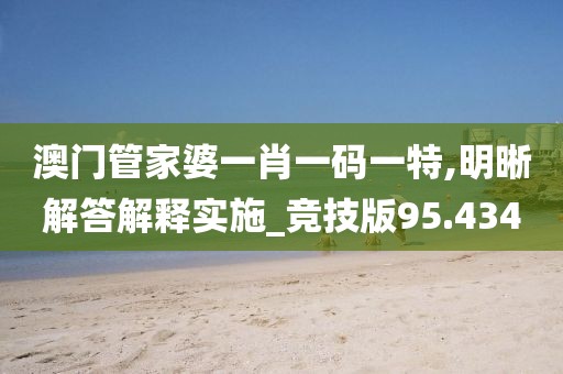澳门管家婆一肖一码一特,明晰解答解释实施_竞技版95.434
