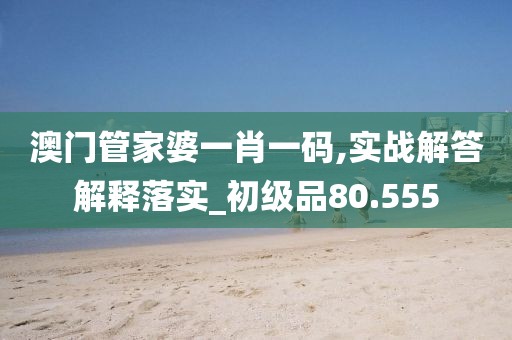 澳门管家婆一肖一码,实战解答解释落实_初级品80.555