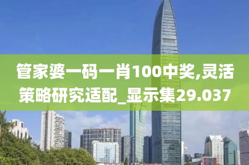管家婆一码一肖100中奖,灵活策略研究适配_显示集29.037