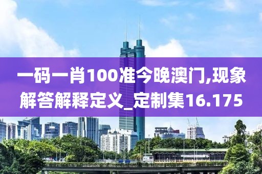 一码一肖100准今晚澳门,现象解答解释定义_定制集16.175