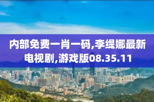 内部免费一肖一码,李缇娜最新电视剧,游戏版08.35.11
