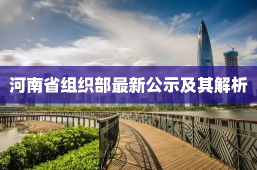 河南省组织部最新公示及其解析