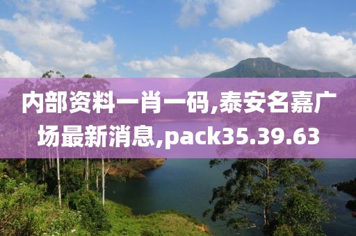 内部资料一肖一码,泰安名嘉广场最新消息,pack35.39.63